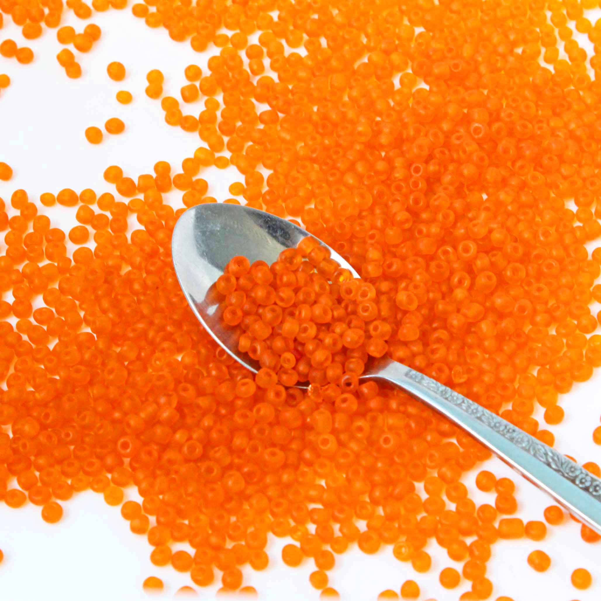 500 Frosted Seed Glass Beads - 6/0 4mm - 50 grams - Choose Your Color!