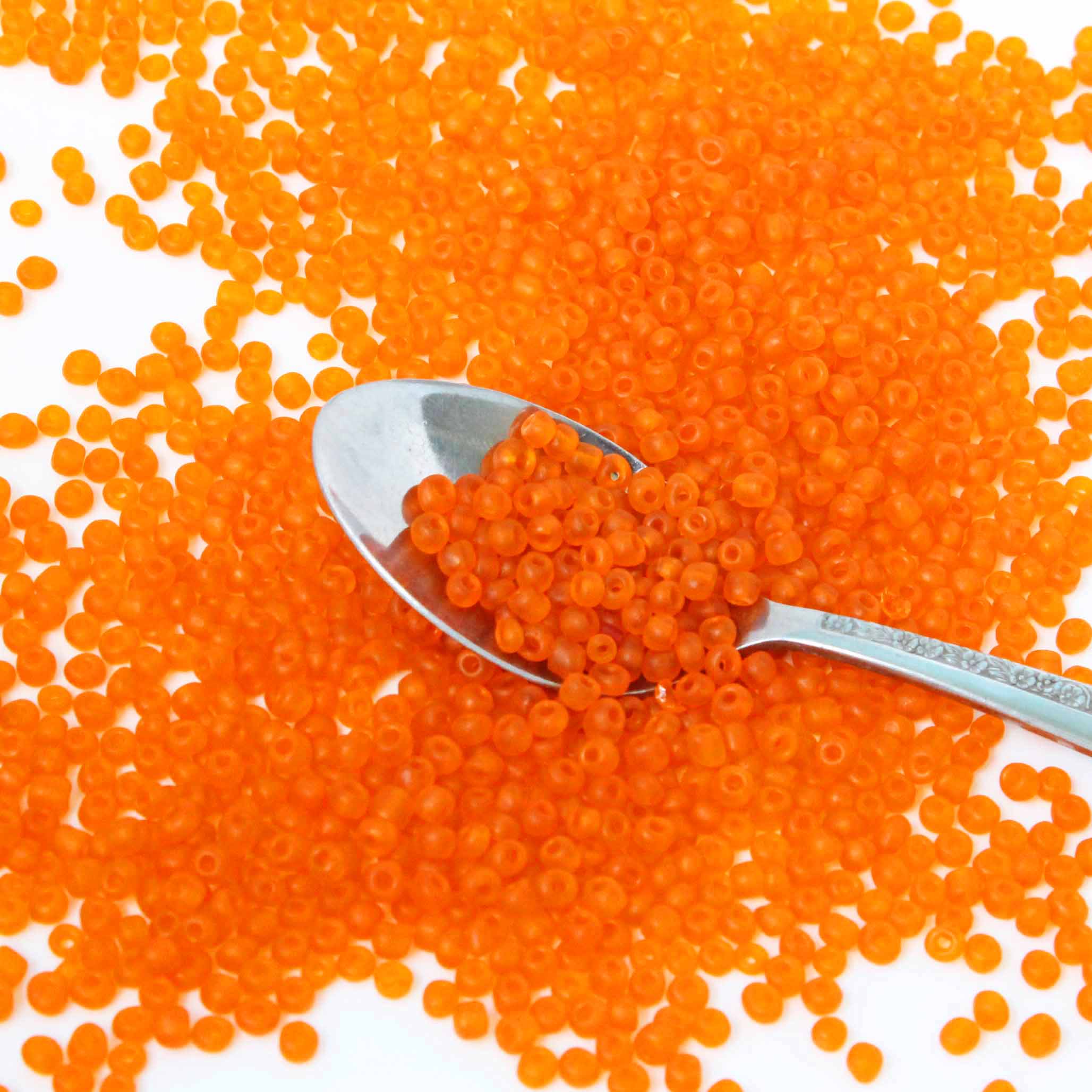 500 Frosted Seed Glass Beads - 6/0 4mm - 50 grams - Choose Your Color!