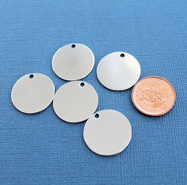 Circle Stamping Blanks - Stainless Steel - 20mm - 5 Tags - MT120