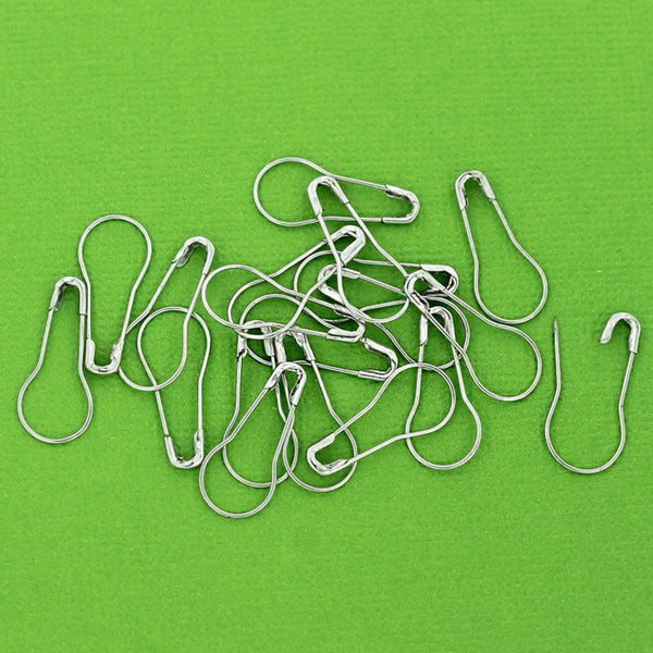 Silver Tone Safety Pins - 21mm x 9mm - 50 Pieces - Z1101