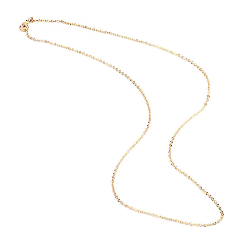 Gold Stainless Steel Cable Chain Necklace 20" - 2mm - 1 Necklace - N390