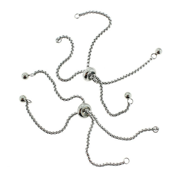 Stainless Steel Box Chain Bracelet Base 130mm - 1.5mm - 1 Bracelet - Z1051