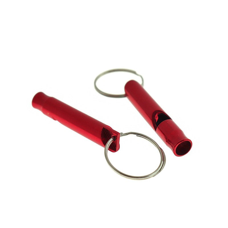 Red Aluminum Whistles - 4 Pieces - Z295