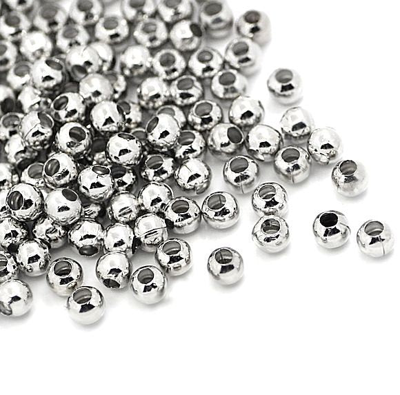 Round Spacer Beads 3mm x 3mm - Silver Tone - 1000 Beads - FD112