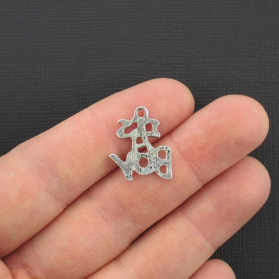 6 Baby Boy Antique Silver Tone Charms - SC3326