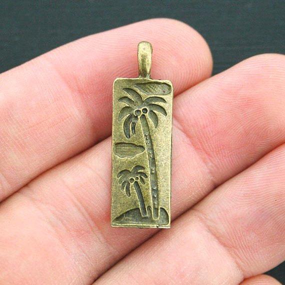 6 Beach Antique Bronze Tone Charms - BC1101