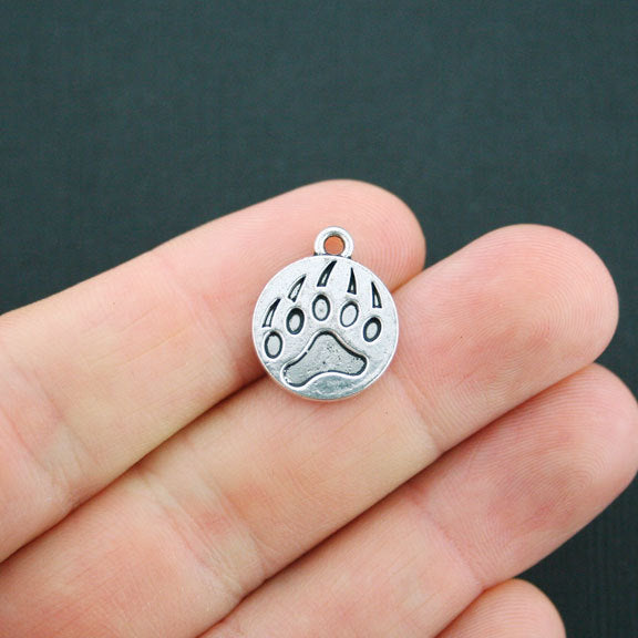 6 breloques de ton argent antique patte d'ours - SC4973