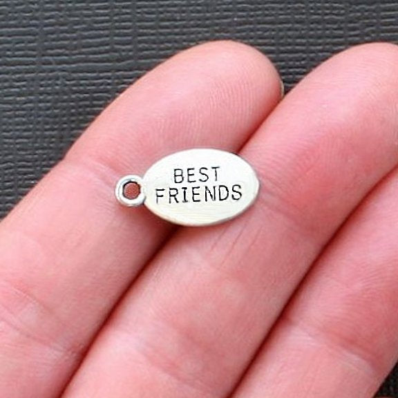 6 breloques argentées antiques Best Friend - SC1852