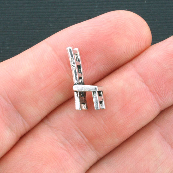 6 Chair Antique Silver Tone Charms 3D - SC4043