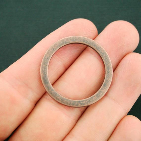 Connecteur 6 cercles breloques ton cuivre antique 2 faces - BC632