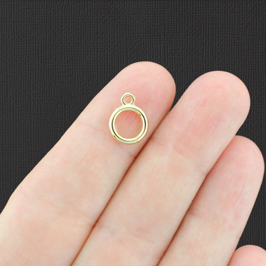 6 cercles dorés breloques 2 faces - GC1398