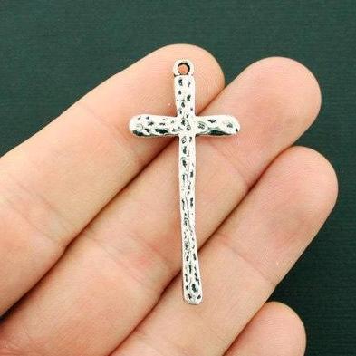 6 breloques de ton argent antique croix - SC6433