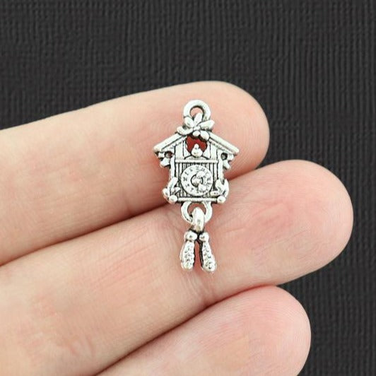 6 breloques argentées antiques pour pendule à coucou - SC4541