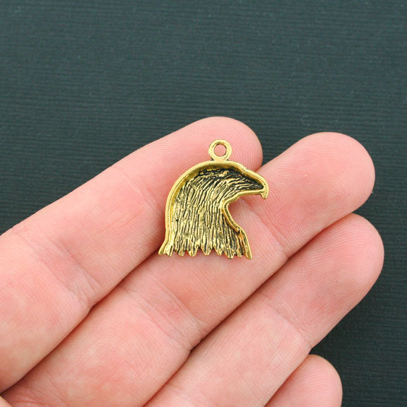6 Eagle Antique Gold Tone Charms - GC426