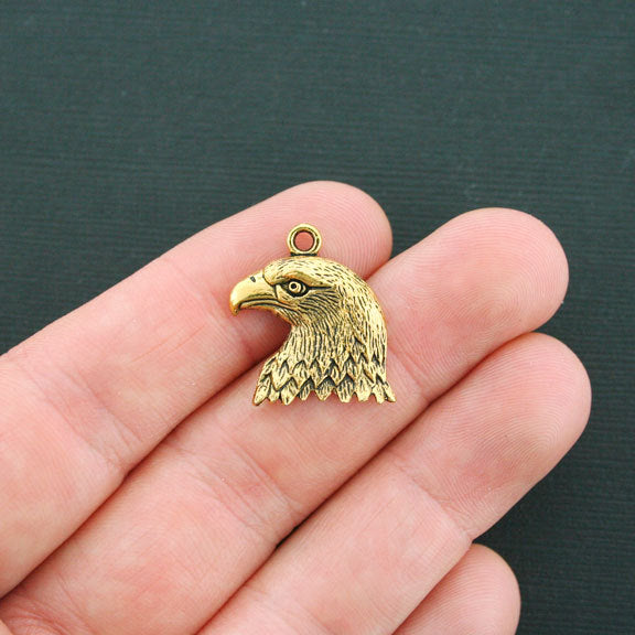 6 Eagle Antique Gold Tone Charms - GC426