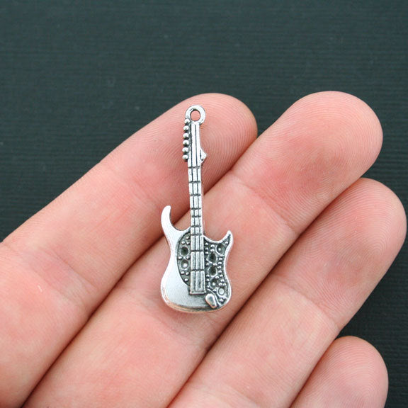 6 breloques argentées antiques pour guitare électrique - SC4329