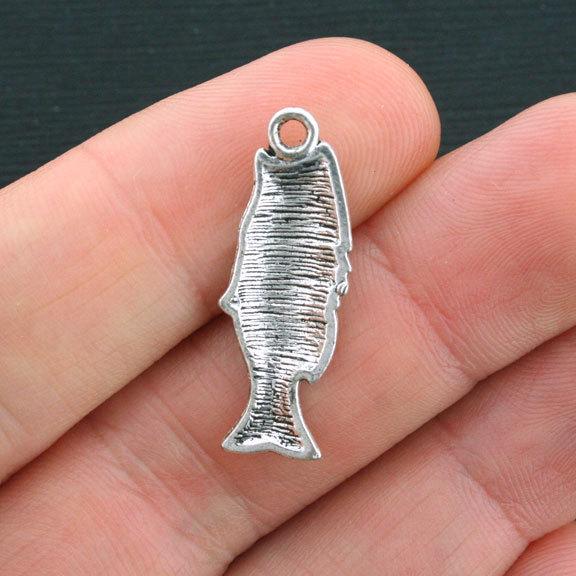 6 breloques de ton argent antique poisson - SC4063