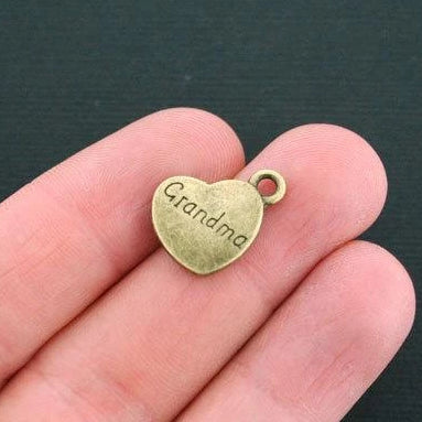6 Grandma Charms Antique Bronze Tone Charms 2 Sided - BC1358