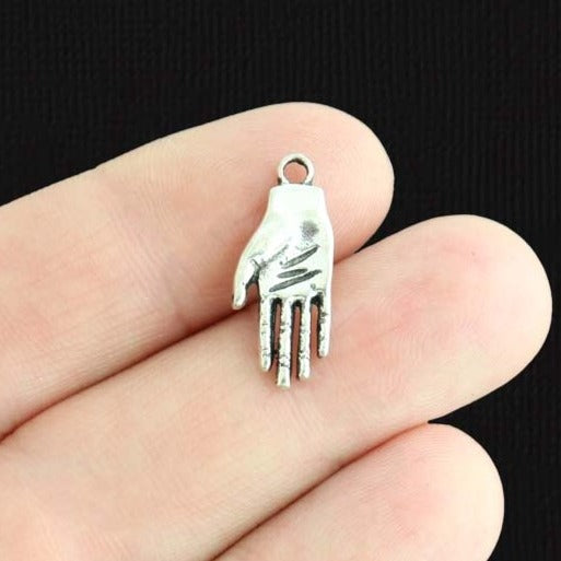 6 breloques argentées antiques à la main - SC1674