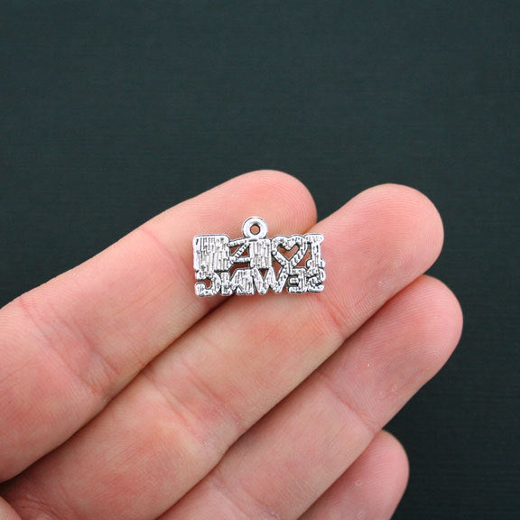 6 I Love Sewing Antique Silver Tone Charms - SC3993