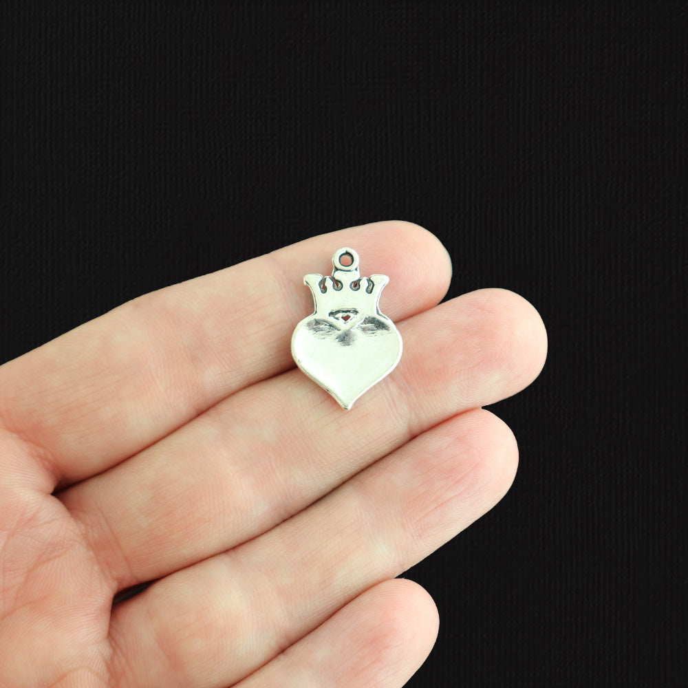 6 Knitting Diva Antique Silver Tone Charms - SC278