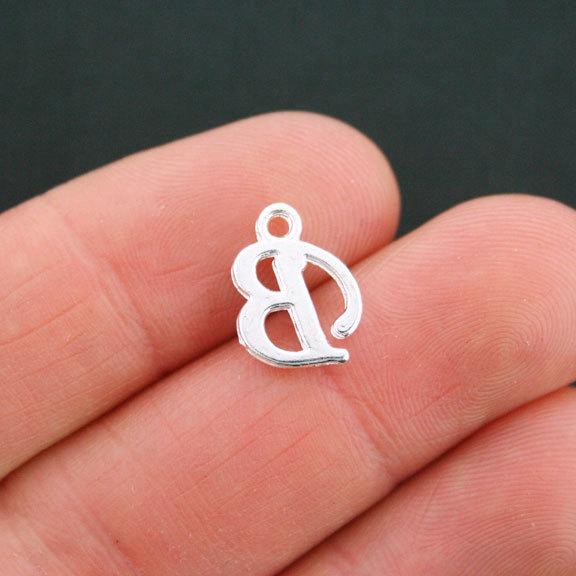 6 Letter B Antique Silver Tone Charms - SC5349