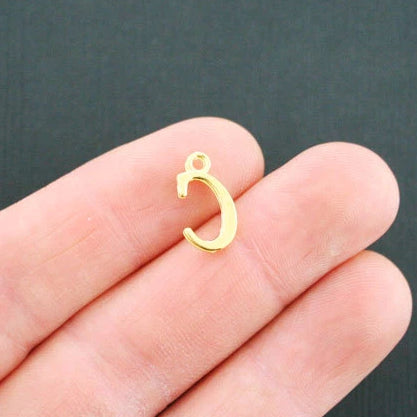 6 Letter C Antique Gold Tone Charms - GC740