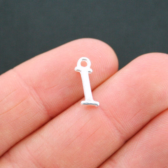 6 Letter I Antique Silver Tone Charms - SC5356