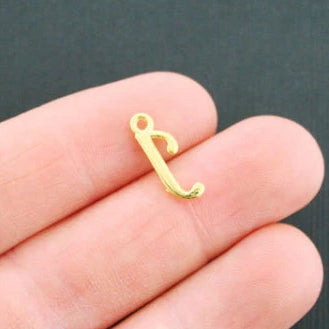 6 breloques de ton or antique Lettre J - GC747