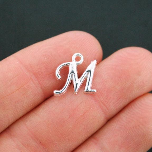 6 Letter M Antique Silver Tone Charms - SC5360