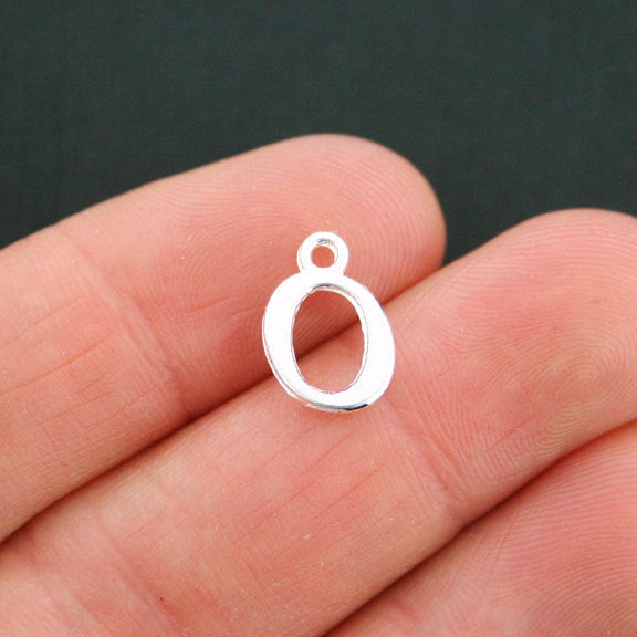 6 Letter O Antique Silver Tone Charms - SC5362