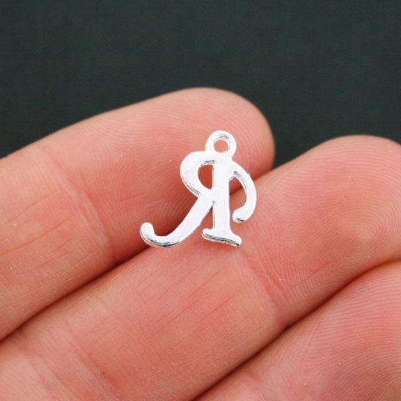 6 Letter R Antique Silver Tone Charms - SC5365