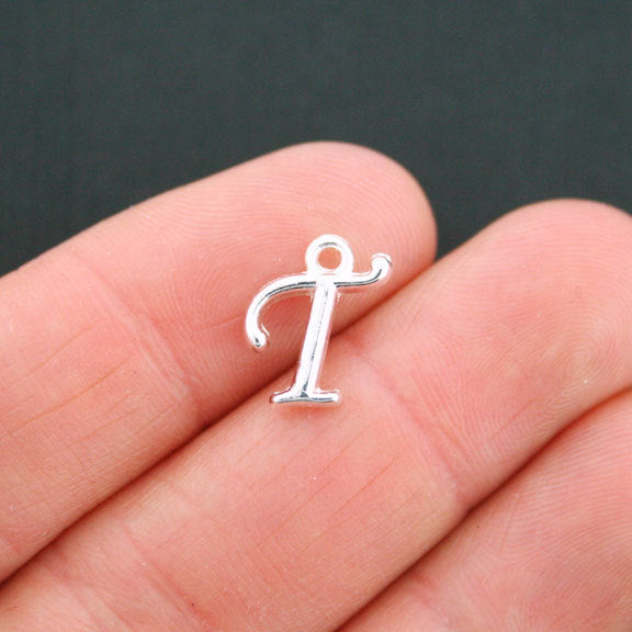 6 Letter T Antique Silver Tone Charms - SC5367