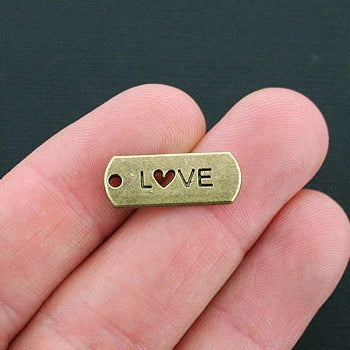 6 charmes de ton bronze antique Love - BC770