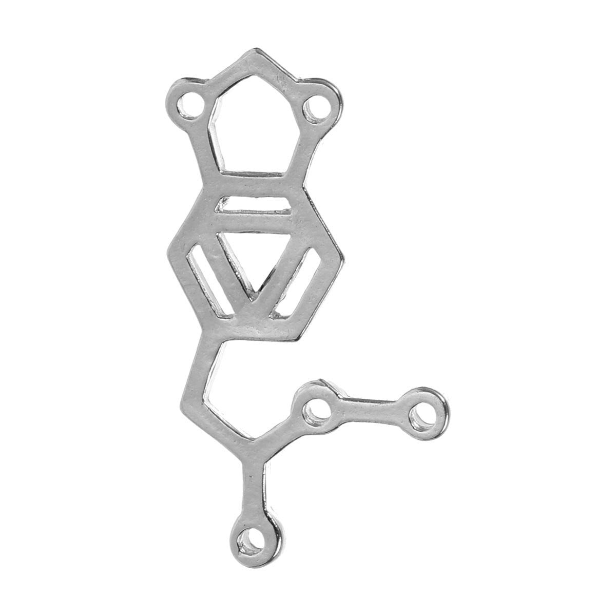 6 MDMA Molecule Connector Antique Silver Tone Charms - SC5603