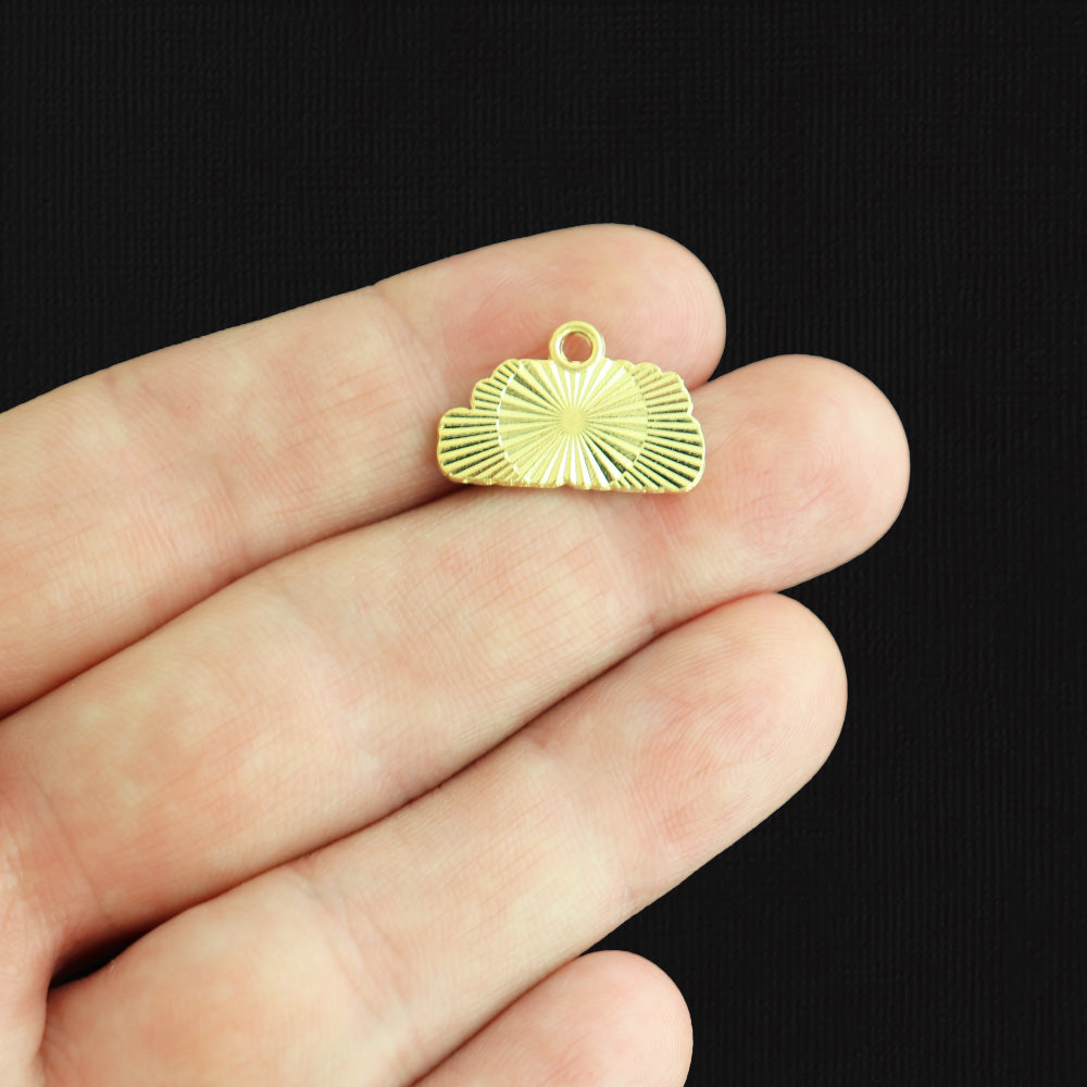 6 Merry Christmas Gold Tone Enamel Charms - E298