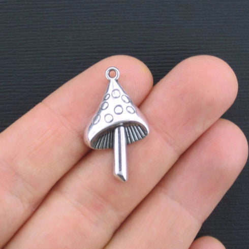 6 charmes de ton argent antique de champignon - SC1307