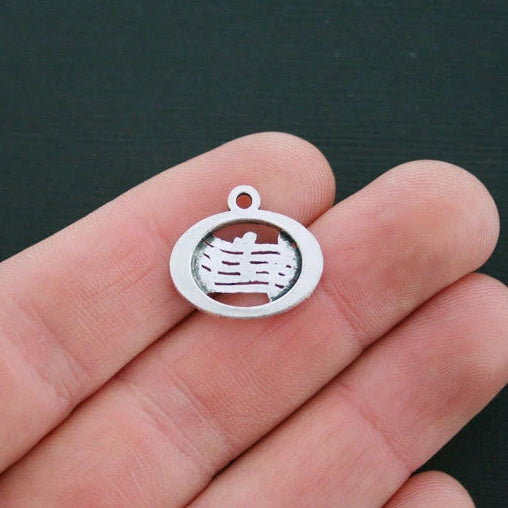 6 Musical Antique Silver Tone Charms - SC1838