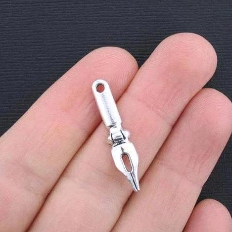 6 breloques de ton argent antique plume plume - SC2301