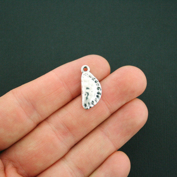 6 Pierogi Antique Silver Tone Charms 2 Sided - SC5550