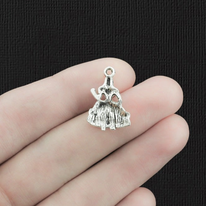 6 Princess Antique Silver Tone Charms - SC2367