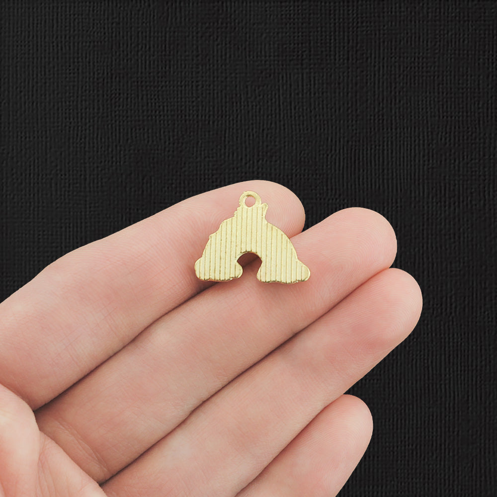6 Rainbow Unicorn Gold Tone Enamel Charms - E886