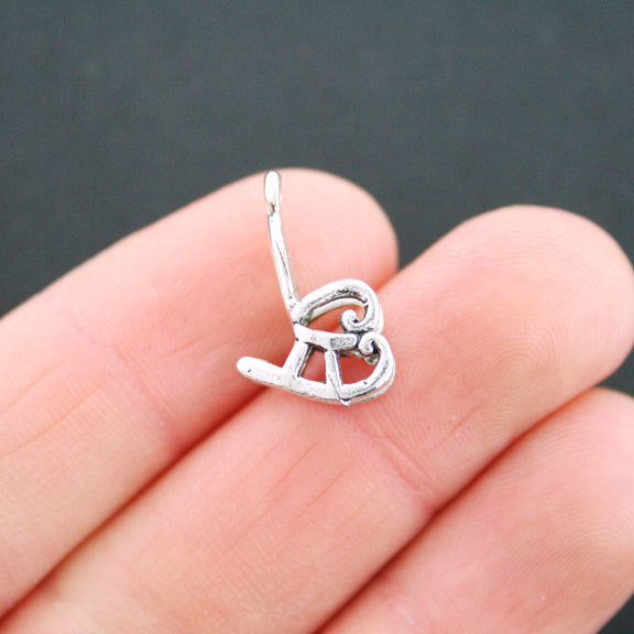 6 Rocking Chair Antique Silver Tone Charms 3D - SC5428