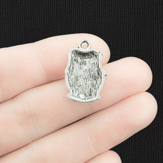 6 Shield Antique Silver Tone Charms - SC671