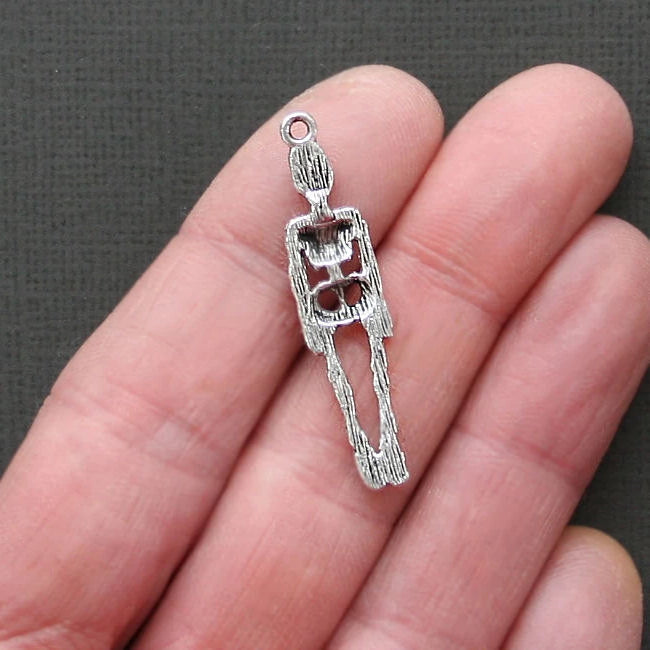 6 Skeleton Antique Silver Tone Charms - SC1888