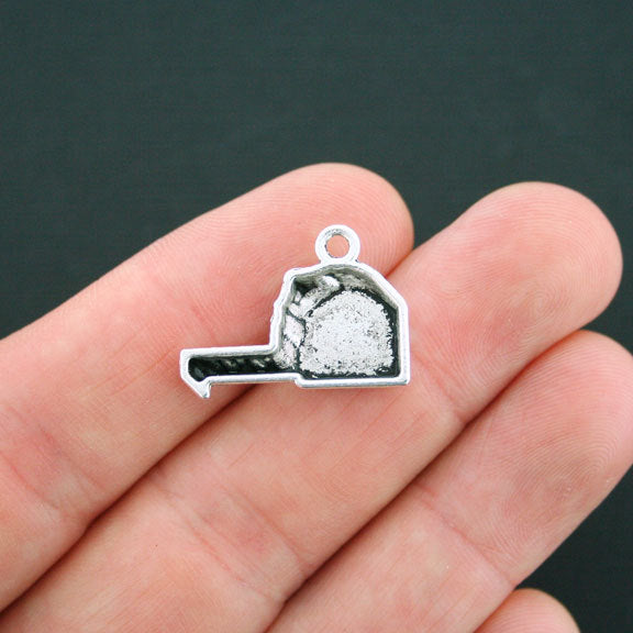 6 Tape Measure Antique Silver Tone Charms - SC2659