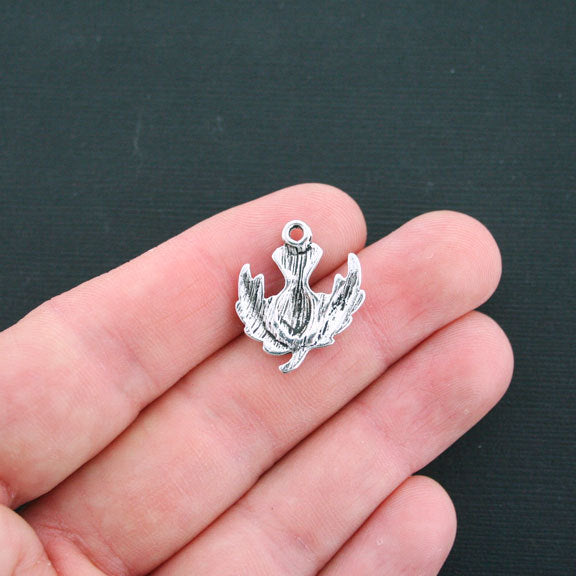 6 breloques de ton argent antique chardon - SC3917