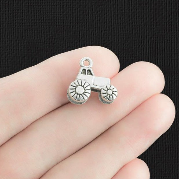 6 breloques ton argent antique tracteur 3D - SC650