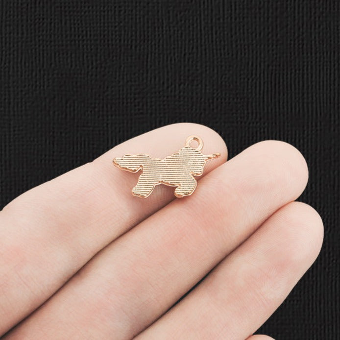6 Unicorn Gold Tone Enamel Charms - E035