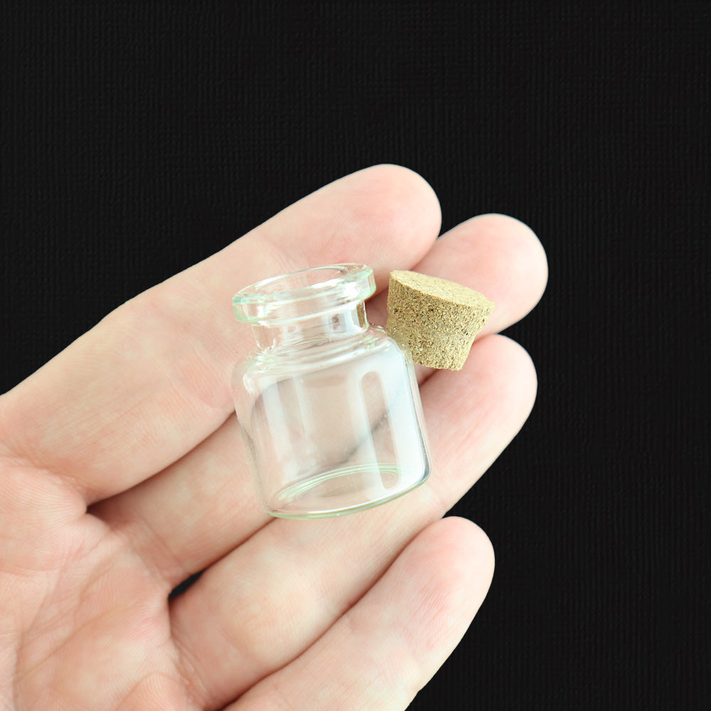 6 breloques en verre de bouteilles de souhaits - Z1440